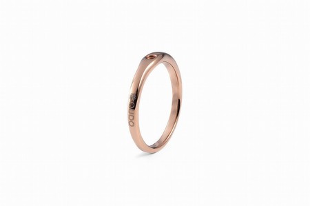 Qudo Rose Gold Ring Fine - Size 50